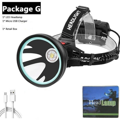 Rechargeable Adjustable Headlamp, Zoom/Waterproof LED White Yellow Color High Lumen Headlamp Flashlight Torch Power Bank For Adult Outdoor Camping Fishing Adventures