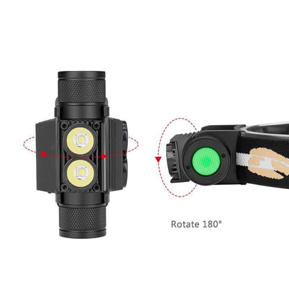 Rechargeable  Adjustable LED Power Headlamp USB Flashlight Waterproof  Headlight Torch  Light Work Lamp  For Outdoors Camping Running  Survival Hiking
