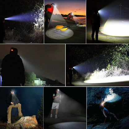 Rechargeable LED  Headlamps Ultra-bright High lumens Zoomable Waterproof LED Headlight Head Torch Flashlight Head Lamp For Fishing  Hands-Free Headlight