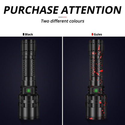 Rechargeable  LED Tactical Flashlights Waterproof Powerful High Lumen Super  Bright Power LED Aluminum Flashlight For Hiking Outdoor Camping Fishing Jogging Running HouseholdPowerful Light
