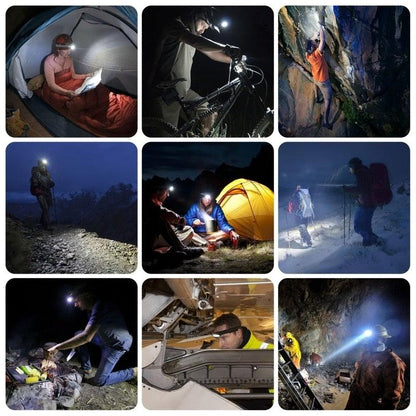 Rechargeable Powerful USB LED High Lumen Headlamp Ultra-Light Bright Headlight Waterproof Sensor Head Light  For Outdoors Camping Running Hiking Biking Fishing