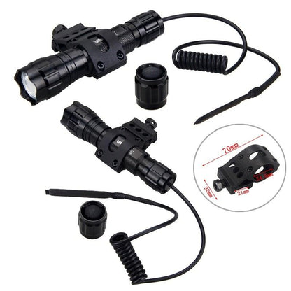 Rechargeable USB Charger High Lumen LED  Light Tactical Flashlight With Rail Mount Led Light White Tactical  Flashlight Pressure Switch For Long Distance Night Hunting
