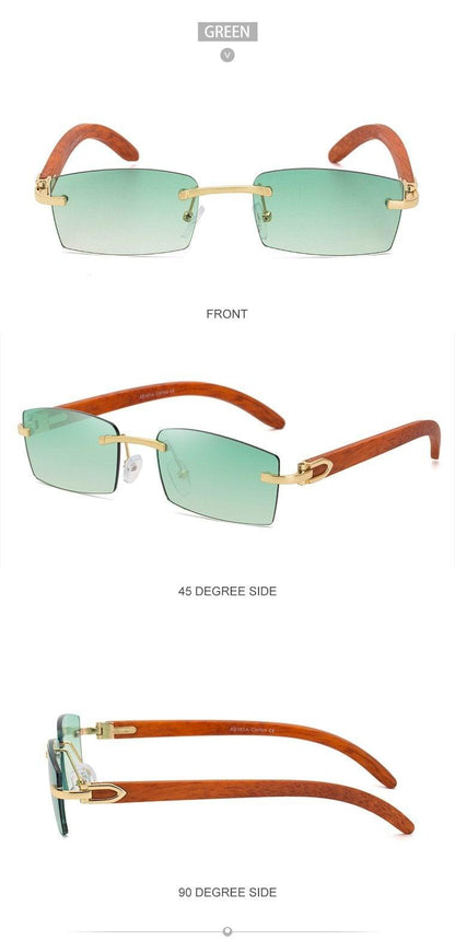 Rectangle Sunglasses for Men/Women Small Rimless Square Shade Eyewear  Sunglasses For Men Super Clear Rimless Sunglasses  Classic Driving Square Sunglasses