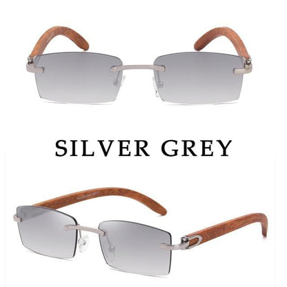 Rectangle Sunglasses for Men/Women Small Rimless Square Shade Eyewear  Sunglasses For Men Super Clear Rimless Sunglasses  Classic Driving Square Sunglasses