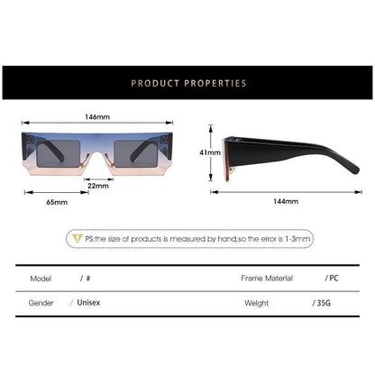 Rectangle Sunglasses for Women Retro Trendy Fashion Glasses Oval Lenses Narrow Thin Square Frame with UV400 Protection Decent Contrast Color Slice Box Style Glasses In Ocean Color  Sunglasses For Men & Women