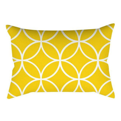 Rectangle Yellow Pillow Case Sofa Car Seat Cushion Cover Home Textile Modern Decorative Geometric Outdoor Pillow Cushion Covers Case For Couch Living Room Fashion Pillowcase 30x50CM