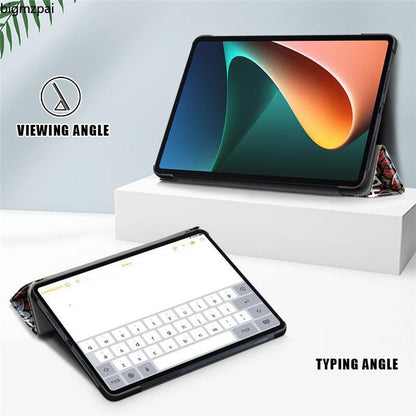 Redmi pad 2022 10.6 For Tablet Xiaomi Pad 5 Case Kids Folding Smart Cover Leather Protective Cover Mi Pad 5 Pro Case Stand Function Leather Case Cover Printed High Quality Leather Protective Cover