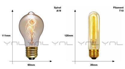Retro Edison Bulb ST64 A19 T45 G80 G95 G125 Incandescent Light Bulb E27 220V 40W filament bulb lighting tubes Edison