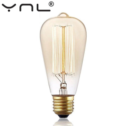 Retro Edison Bulb ST64 A19 T45 G80 G95 G125 Incandescent Light Bulb E27 220V 40W filament bulb lighting tubes Edison