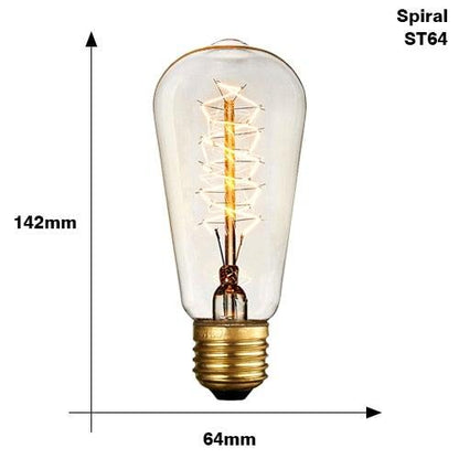 Retro Edison Bulb ST64 A19 T45 G80 G95 G125 Incandescent Light Bulb E27 220V 40W filament bulb lighting tubes Edison