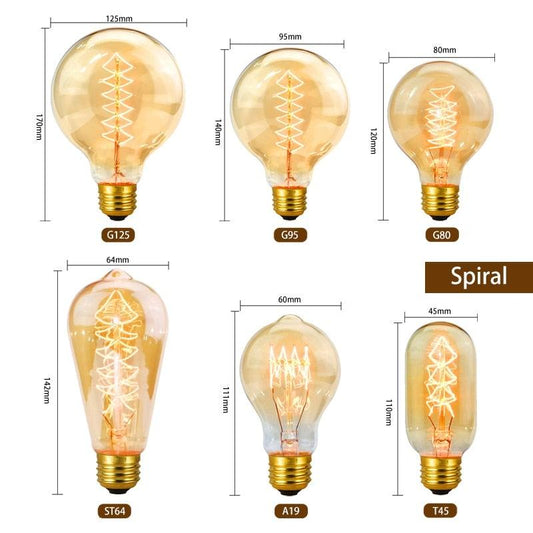 Retro Edison Light Bulb Filament Vintage Ampoule Incandescent Bulb Lamp Bedroom Decoracion Holiday Night Light Lamp And Reading Office Desk Lights Medium Base Lamp For Home Light Fixtures