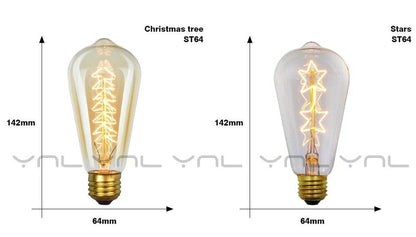 Retro Edison Light Bulb Vintage Edison Lamp Vintage Incandescent  Edison Light Bulbs Edison Filament Light Bulb Dimmable Warm White Different Shape Light