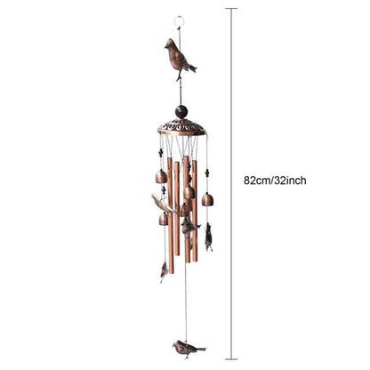Retro Metal Romantic Wind Catcher Animal Wind Chime Iron Art Wind Bell Tubes Aluminum Tubes Hanging Art Wind Bell Gift Hanging Pendant Ornament For Home Xmas Mom Gifts Festival Balcony Garden Decoration