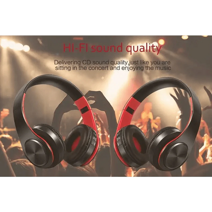 Retro Stereo Earphones Bluetooth Headphone Music Headset FM And Support SD Card With Mic And Volume Control, Wireless And Wired Headset