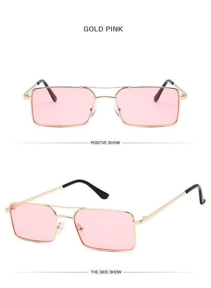 Retro Summer Rectangle Sunglasses For Women Glasses Style New Vintage Design Sun Glasses Metal Lightweight Frame Glasses For Women