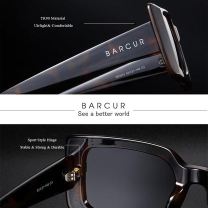 Retro Vintage Elegant BARCUR Polarized Design Sunglasses Men Polarized UV400 Women Square Sun glasses Eyewear Retro Small Frame sunglasses for Girls In Vintage Style