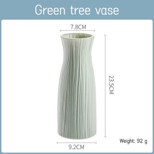 Retro Vintage  Plastic Imitation Ceramic Decorative Flower Vases for Decor Home, Living Room, Office, Parties, Wedding, Gift for Family Friends Vase Living Room Decoration Ornaments Modern Origami Plastic Vases for Flower Arrangements Home Decor