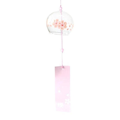 Romantic Cherry Wind Bells Japanese Wind Bell Japan Wind Chimes Handmade Glass Pendant Furin Home Decors Spa Kitchen Office Decor Birthday Gift Outdoor or Indoor Home Decors