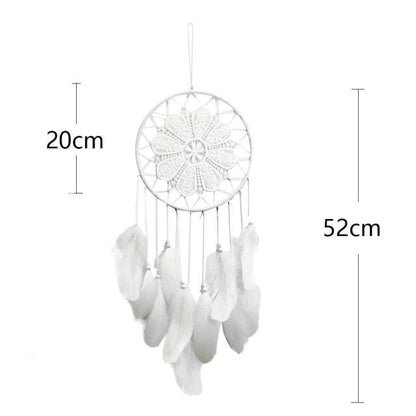 Romantic Dream Catcher Tree of Life Brown Native Handmade Traditional Dream Catcher Yin Yang 50" Long Home Decoration Feather Dream-catcher For Bedroom Wall Hanging Home Decor Wedding Party Blessing Gift