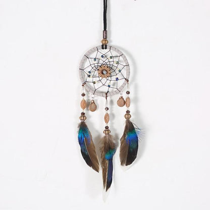 Romantic Dream Catcher Tree of Life Brown Native Handmade Traditional Dream Catcher Yin Yang 50" Long Home Decoration Feather Dream-catcher For Bedroom Wall Hanging Home Decor Wedding Party Blessing Gift