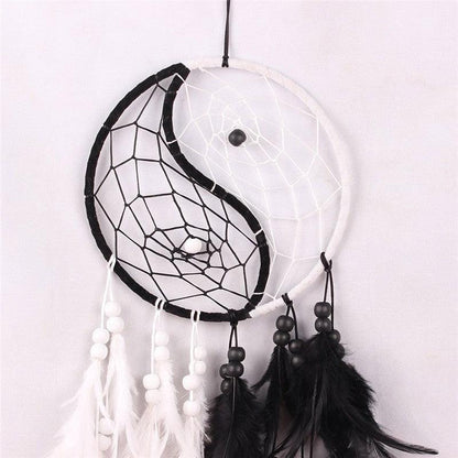 Romantic Dream Catcher Tree of Life Brown Native Handmade Traditional Dream Catcher Yin Yang 50" Long Home Decoration Feather Dream-catcher For Bedroom Wall Hanging Home Decor Wedding Party Blessing Gift