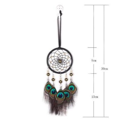 Romantic Dream Catcher Tree of Life Brown Native Handmade Traditional Dream Catcher Yin Yang 50" Long Home Decoration Feather Dream-catcher For Bedroom Wall Hanging Home Decor Wedding Party Blessing Gift
