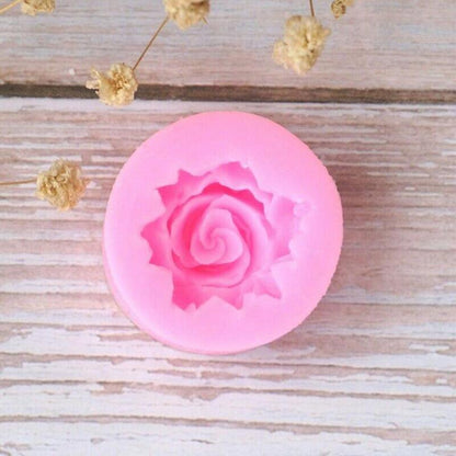 Rose Silicone Cake Mold 3D Flower Fondant Mold Cupcake Jelly Candy Chocolate Decoration Baking Tool Moulds Flower Bloom Rose Shape Silicone Fondant Soap