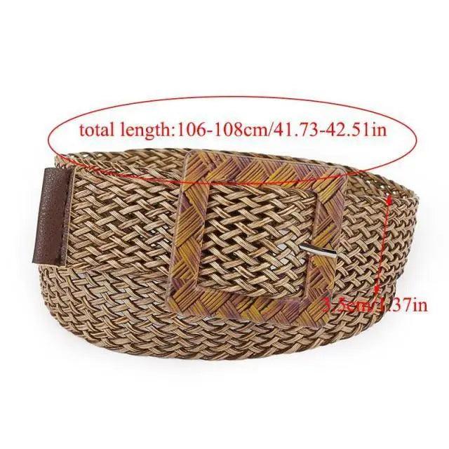 Round Wooden Smooth Buckle Waistbands For Women Vintage Design Skinny Dress Belt Charming Gift For Ladies