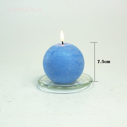 Scented Candles Soy Wax Coconut Oil Smokeless Blue Pillar Candles Smokeless Clean Burning Décor for Home Wedding Church Events