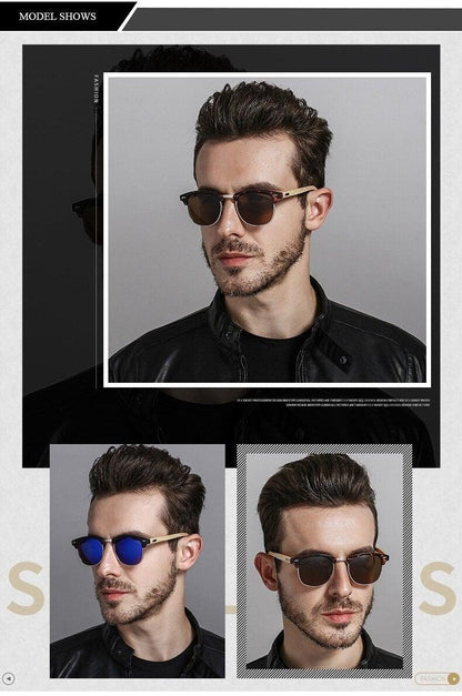 Semi Rimless Frame Driving Sunglasses Men Black Business Design Sun Glasses Stylish Cool Polarized Sunglasses For Men  Retro Frame New Driving Sunglasses Outdoor Round Shaped Elegant Shades  Comfortable Eyewear