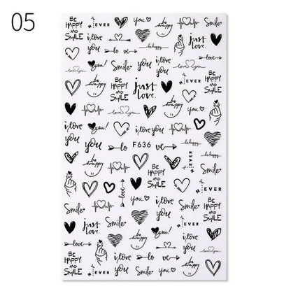 Sexy Lady Pattern 3D Nail Stickers Character Image Decals Slider Valentine Black White Nail Art Decoration Strip Line Nail Decal Self-Adhesive 3D Wave Design Decoration for Women Girls Art Stickers Decal Decoration Metallic Curve Strip Line Nail