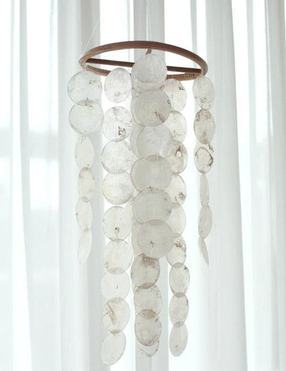 Shell Wind Chime Room Decoration Hanging Wind chime Outdoor Decoration, Bamboo Wind Chimes Unique Outdoor Handmade Chimes as Memorial Gift for Mom Family Wall Pendant Home Office