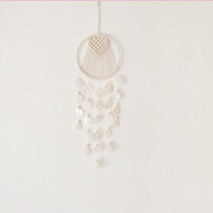 Shell Wind Chime Room Decoration Hanging Wind chime Outdoor Decoration, Bamboo Wind Chimes Unique Outdoor Handmade Chimes as Memorial Gift for Mom Family Wall Pendant Home Office