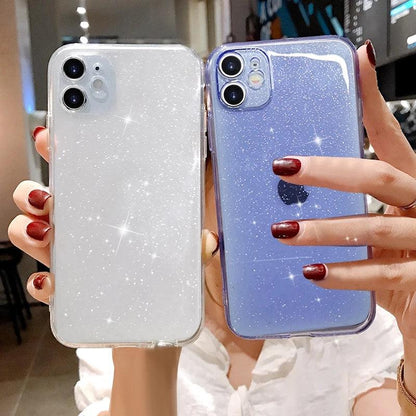 Shiny Candy Color Glitter Transparent Phone Case For iPhone 11 Pro X XR XS Max 7 8 Plus 6 6s Soft Silicone Cover Screen Protection Crystal Clear Glitter Transparent Soft Bumper Silicone Sparkling Cover