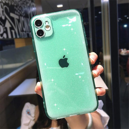 Shiny Candy Color Glitter Transparent Phone Case For iPhone 11 Pro X XR XS Max 7 8 Plus 6 6s Soft Silicone Cover Screen Protection Crystal Clear Glitter Transparent Soft Bumper Silicone Sparkling Cover
