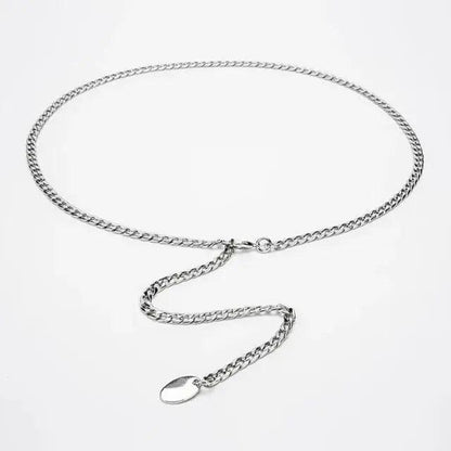 Shiny Women Metal Belt Luxurious Gold Dress Chain Belts Elegant Polished Adjustable Metal Mirror Waist Belt