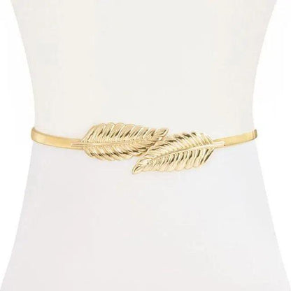 Shiny Women Metal Belt Luxurious Gold Dress Chain Belts Elegant Polished Adjustable Metal Mirror Waist Belt
