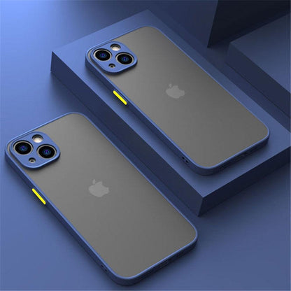 Shockproof Armor Case For iPhone 14 13 12 11Pro Max XR XS X Black Men Luxury Silicone Bumper Clear Hard Cover Silicone Armor Bumper Clear Hard Cover