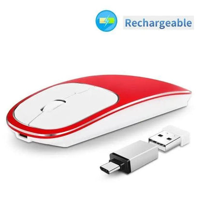 Silent White Slim 2.4G Wireless Rechargeable USB Portable Mouse Ultra Thin 1600DPI  Noiseless Ergonomic Mice For Laptop
