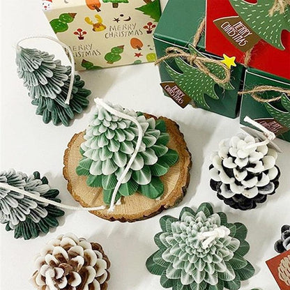 Silicone Mould Christmas Tree Shaped Cake Mold Decoration Tools Candle Mold Baking Tool Home Decoration For Christmas Party 3D Tree Shaped Candle Silicone Mold 4Pcs Different Xmas Pine Molds
