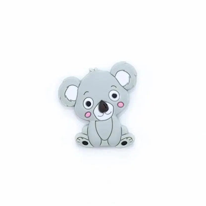 Silicone Teether Animal Koala Baby Teether Pendant Food Grade BPA Free Baby Teething Chew Charms Silicone Beads Toy