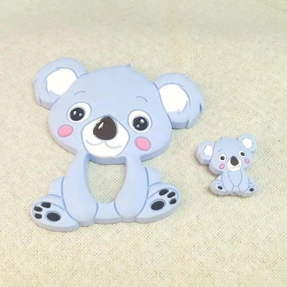 Silicone Teether Animal Koala Baby Teether Pendant Food Grade BPA Free Baby Teething Chew Charms Silicone Beads Toy