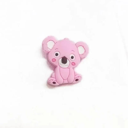 Silicone Teether Animal Koala Baby Teether Pendant Food Grade BPA Free Baby Teething Chew Charms Silicone Beads Toy