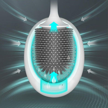 Silicone Toilet Brush For Accessories Drainable Toilet Brush Wall-Mounted Cleaning Tools Home Bathroom Accessories Sets Toilet Brushes And Holder For Bathroom Deep Cleaning Quick Drying Wall Mounted Set Soft Bristled cleaner No-Slip