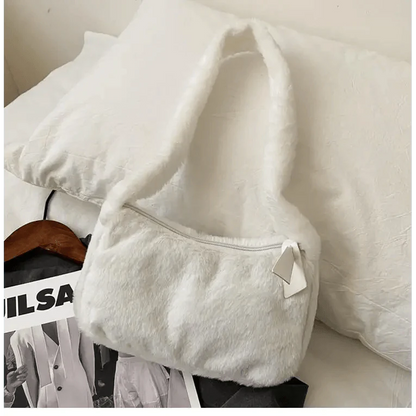 Simple And Stylish Women Soft Plush Winter Furry Shoulder Bags For Ladies And Girls Designer Clutch Handbag For Female