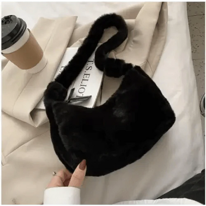 Simple And Stylish Women Soft Plush Winter Furry Shoulder Bags For Ladies And Girls Designer Clutch Handbag For Female