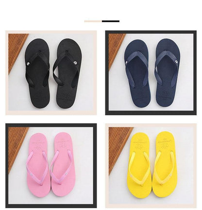 Simple Colors Comfortable Slippers Flip Flop Women Summer Fashion Casual Non-Slip Couple Flip Flops Breathable Beach Flip Flops For Women Summer Beach Slide Sandals