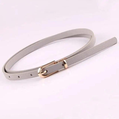 Simple Cute Leather Belts Candy Color Thin Skinny Waistband Classic Adjustable Fashion Women Belts