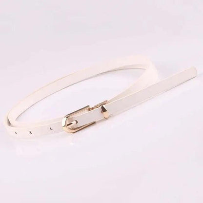 Simple Cute Leather Belts Candy Color Thin Skinny Waistband Classic Adjustable Fashion Women Belts