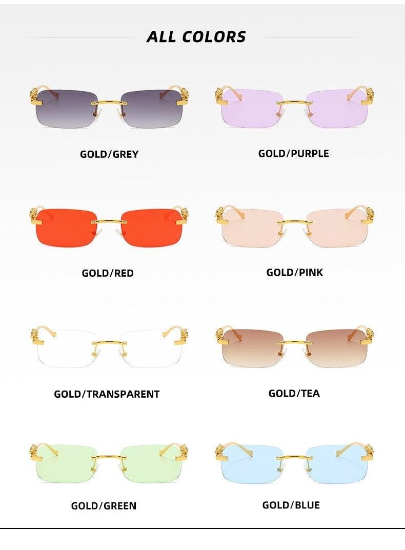 Simple Design Stylish Fashionable Sunglasses Vintage Square Shape Sunglasses For Women & Men New Luxury Design Popular Travel Driving Metal Frame Sun Glasses Anti Blue Light Summer Eyeglasses